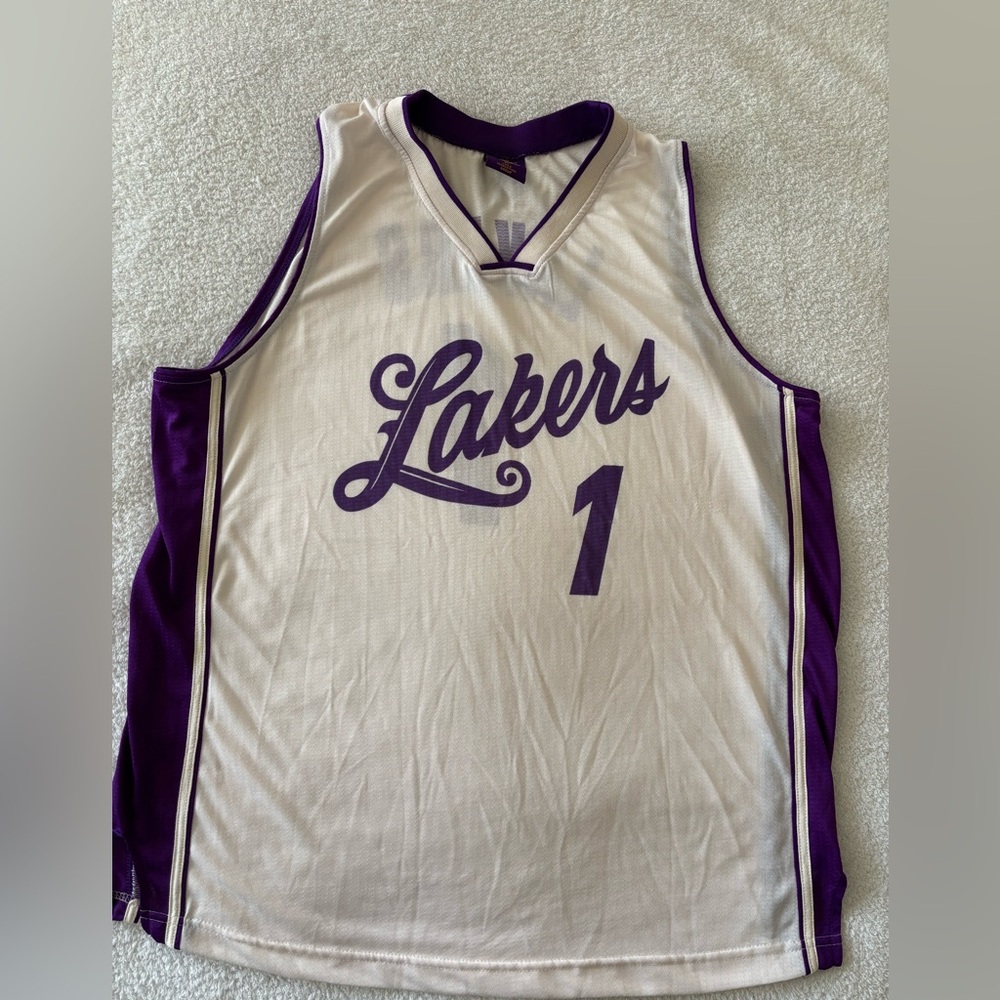 Los Angeles Lakers Cream  and Purple Jersey